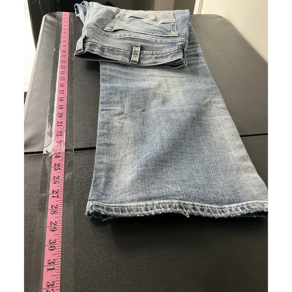 Silver‎ Jeans Co Mens 40x29 Blue Gordie Straight Stretch Y2K Distressed Western